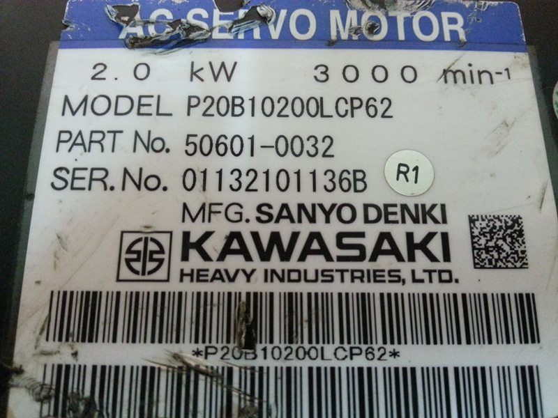 SANYO DENKI KAWASAKI P20B10200LCP62 AC SERVO MOTOR - PLC DCS SERVO
